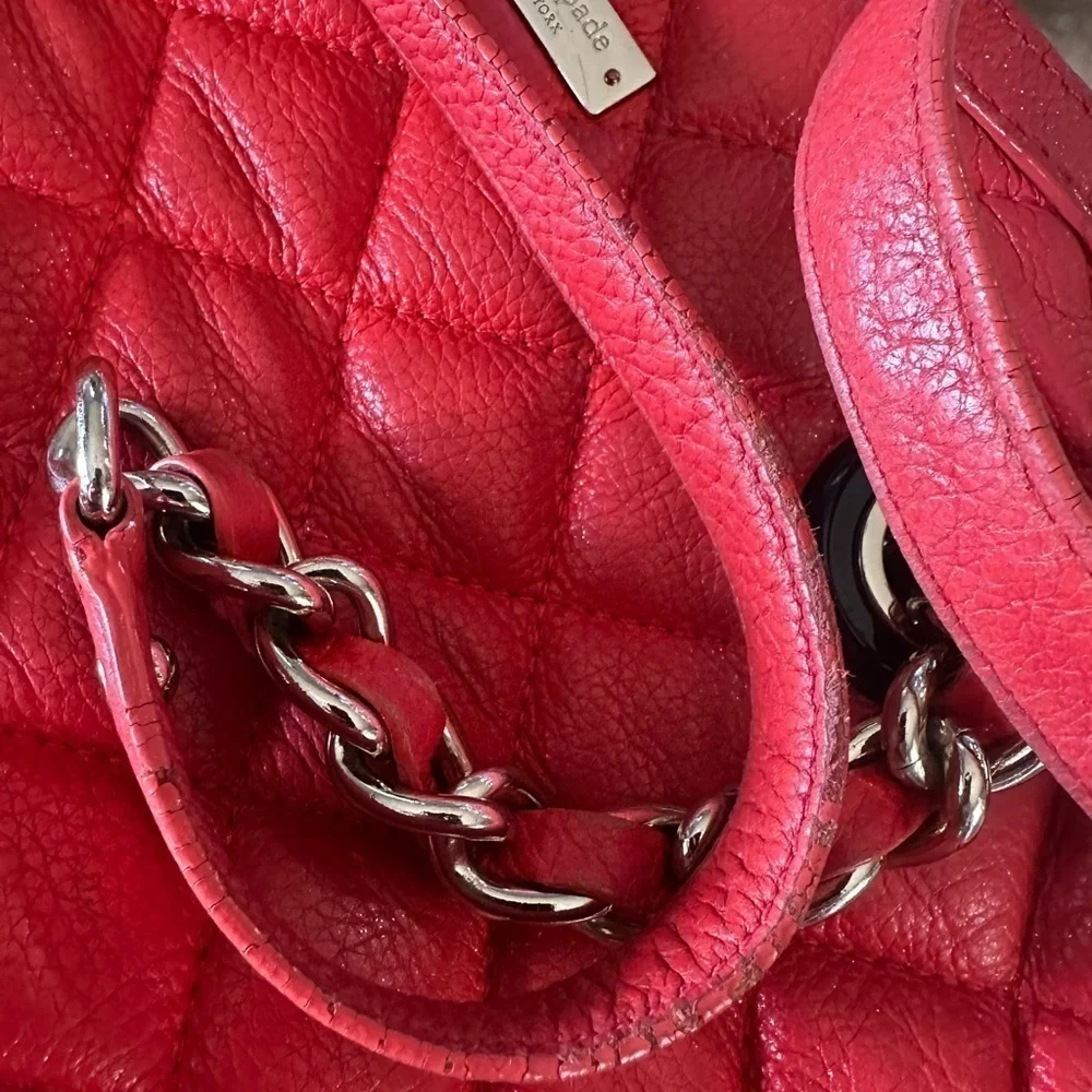 Kate Spade Gold Coast Georgina Maraschino quilted leather shoulder bag satchel